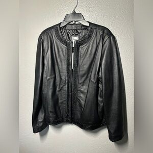 Chico's Elegant Black Leather Jacket